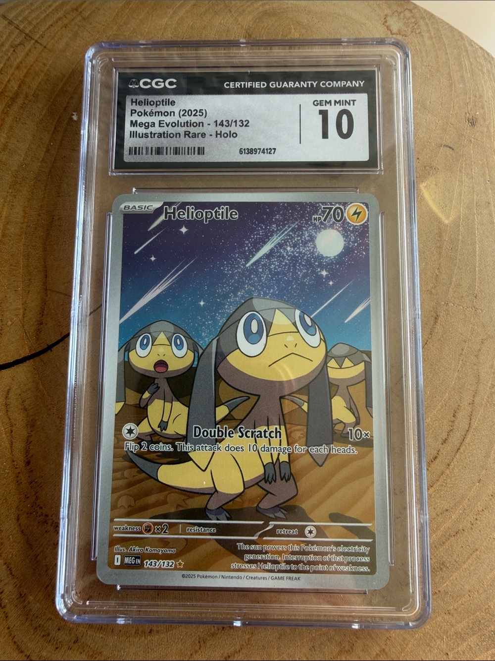 Pokemon Helioptile Holo Card - Blue, Yellow, Brown